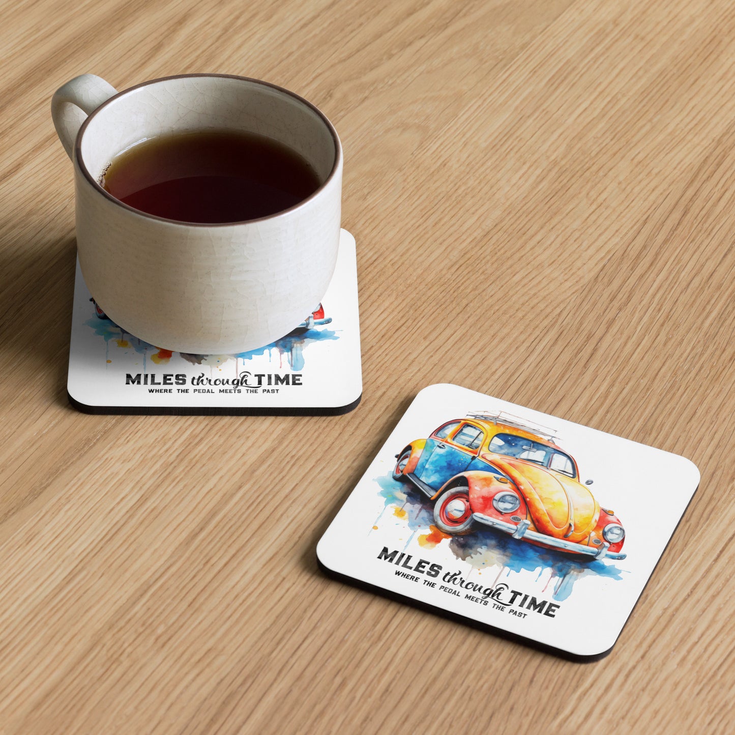 Watercolor Beetle Cork-back coaster