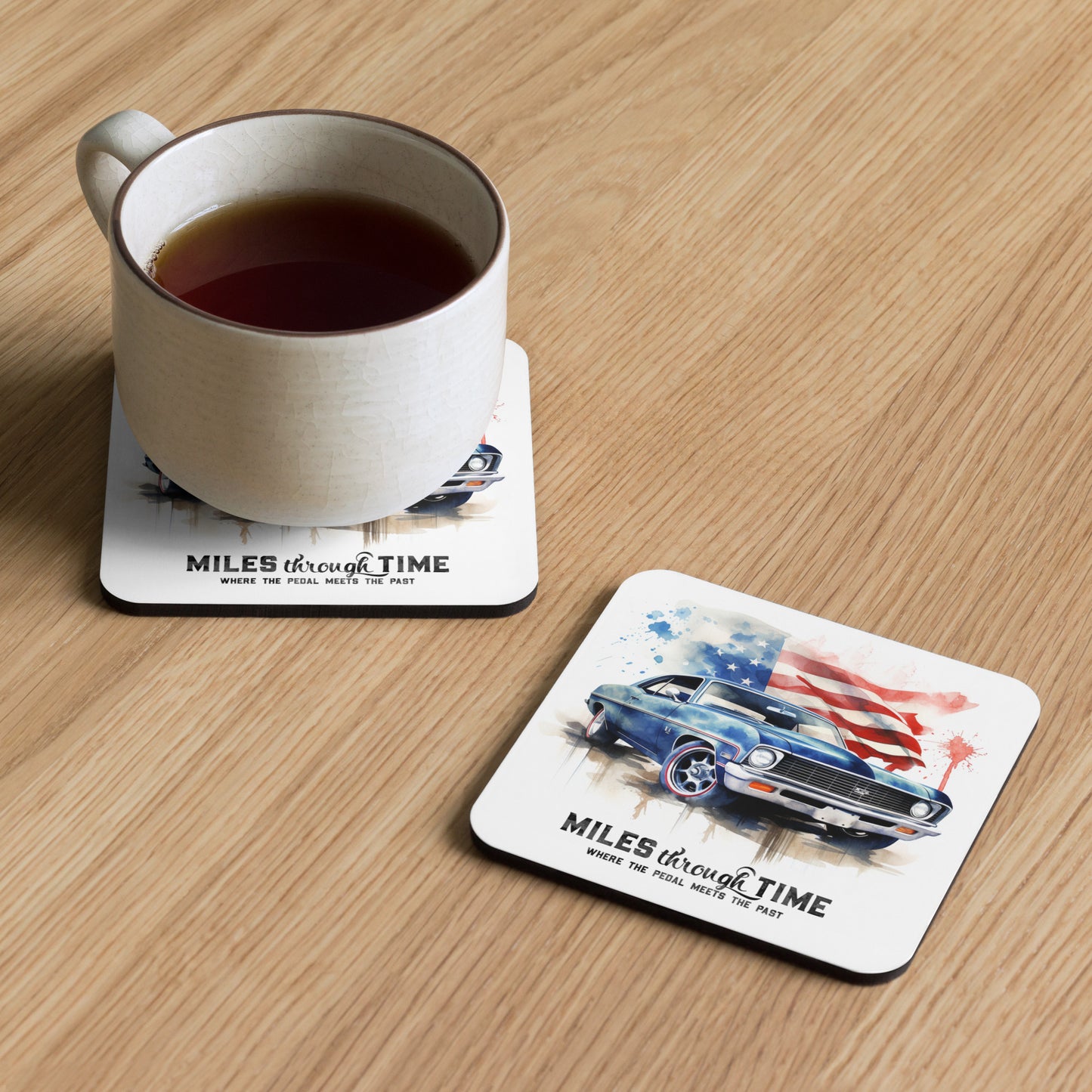 Watercolor American Nova Cork-back coaster