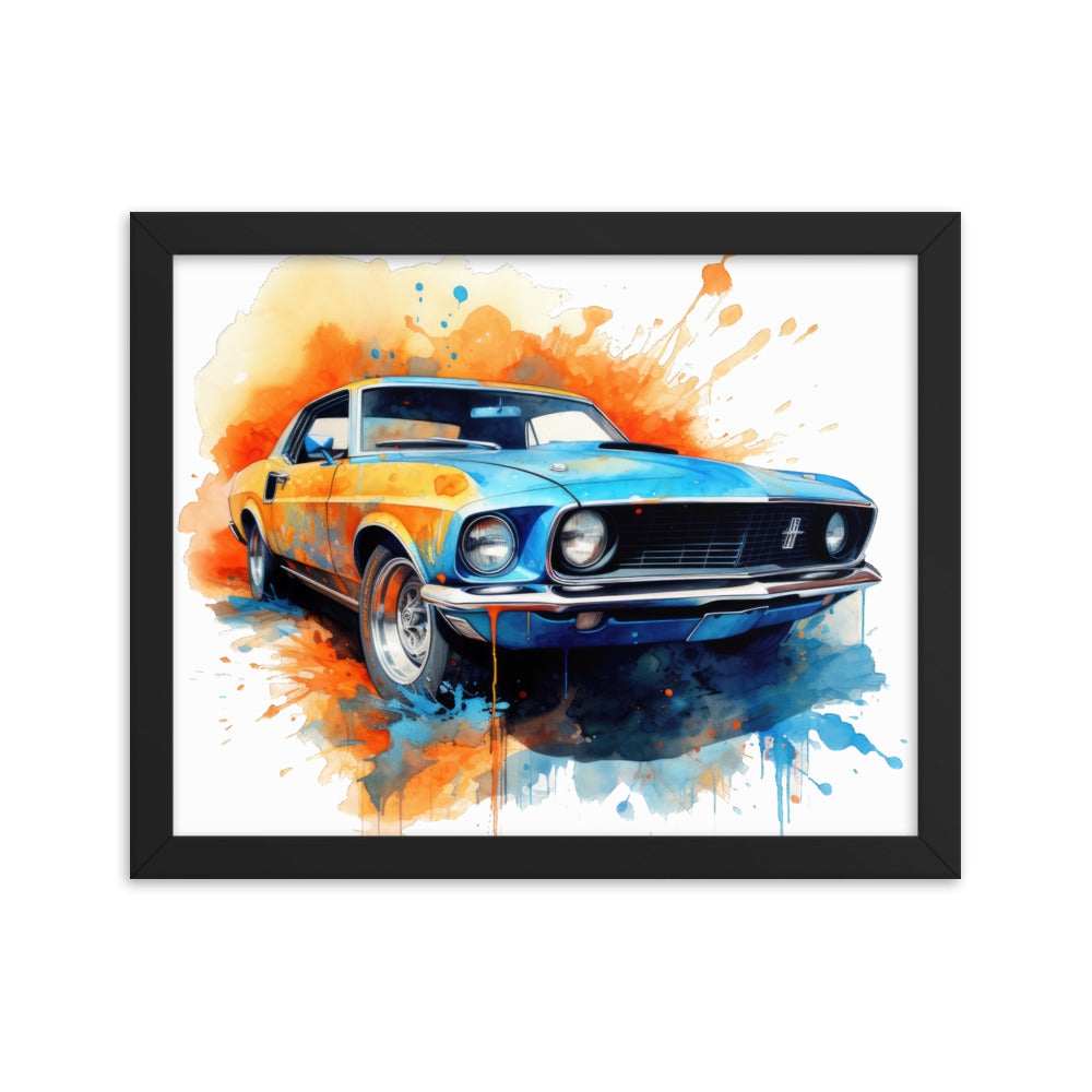 Watercolor Mustang Framed print