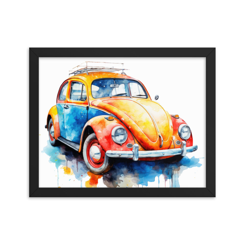 Watercolor Beetle Framed print