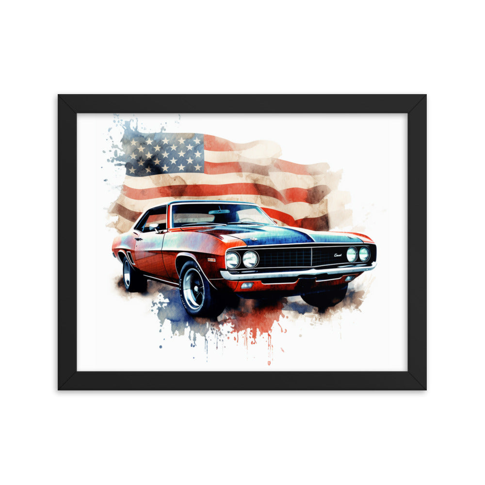Watercolor Americana Framed poster
