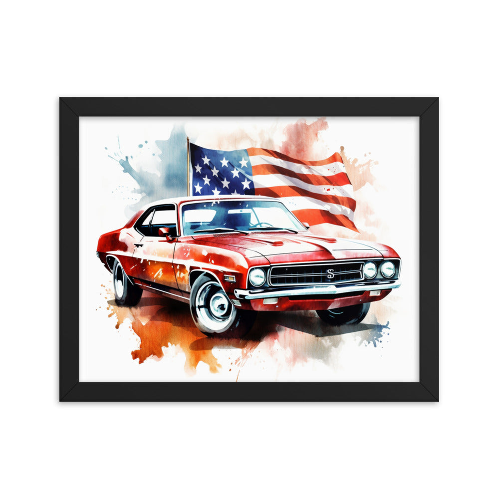 Watercolor American Muscle Framed print