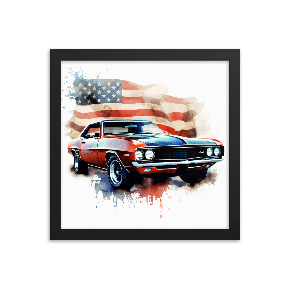 Watercolor Americana Framed poster