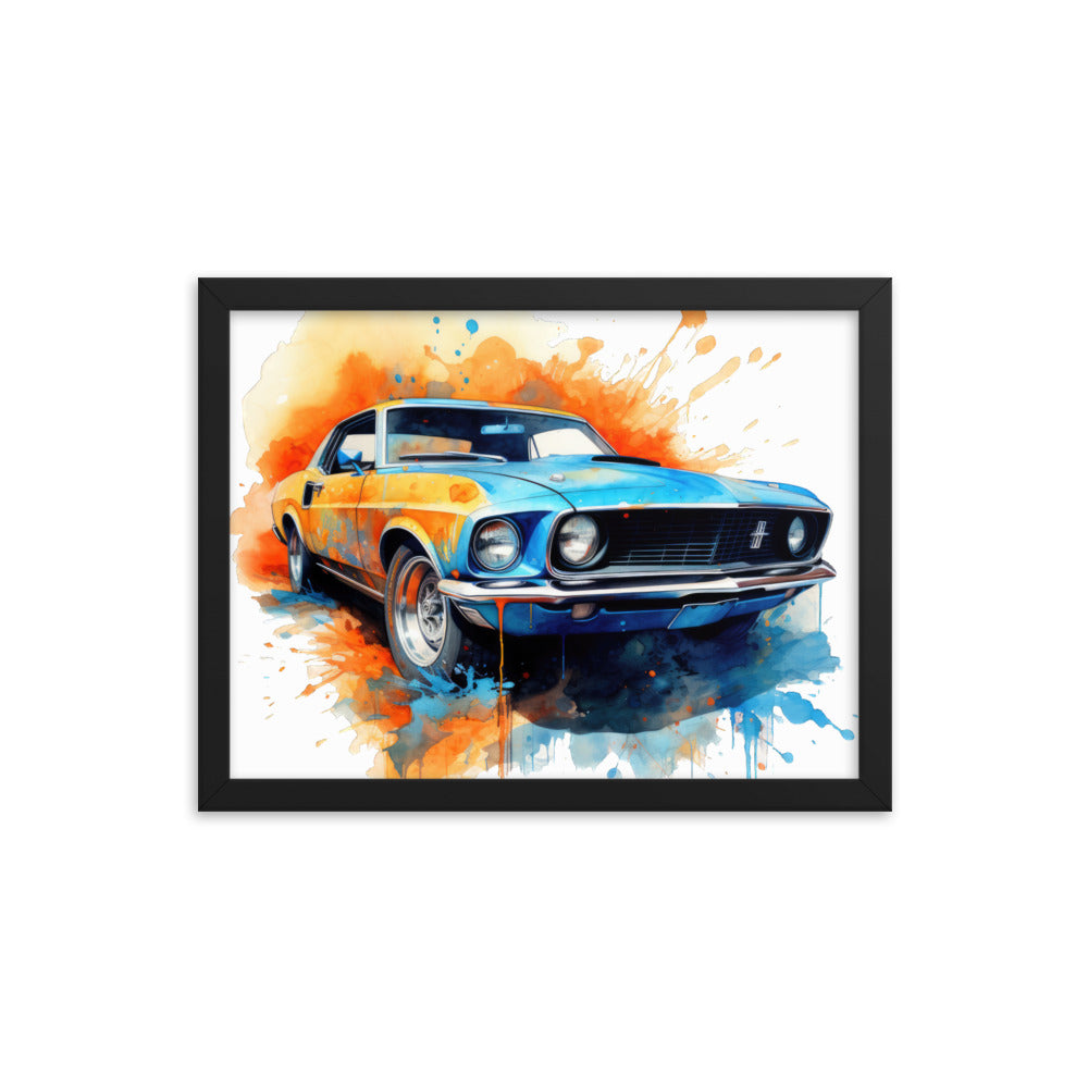 Watercolor Mustang Framed print