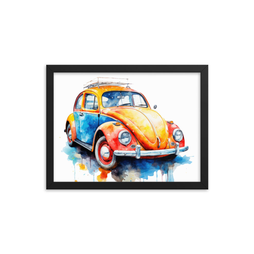 Watercolor Beetle Framed print