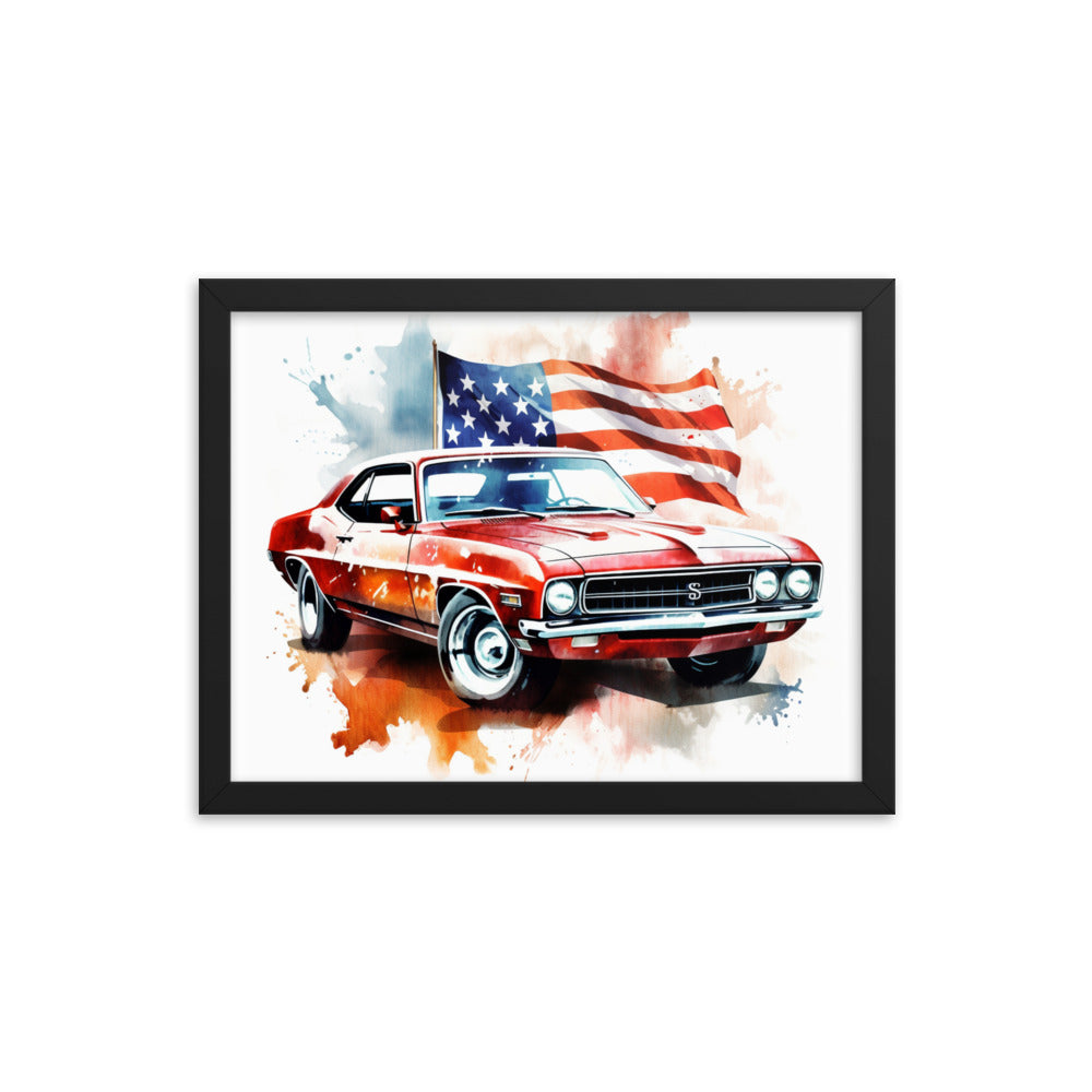 Watercolor American Muscle Framed print