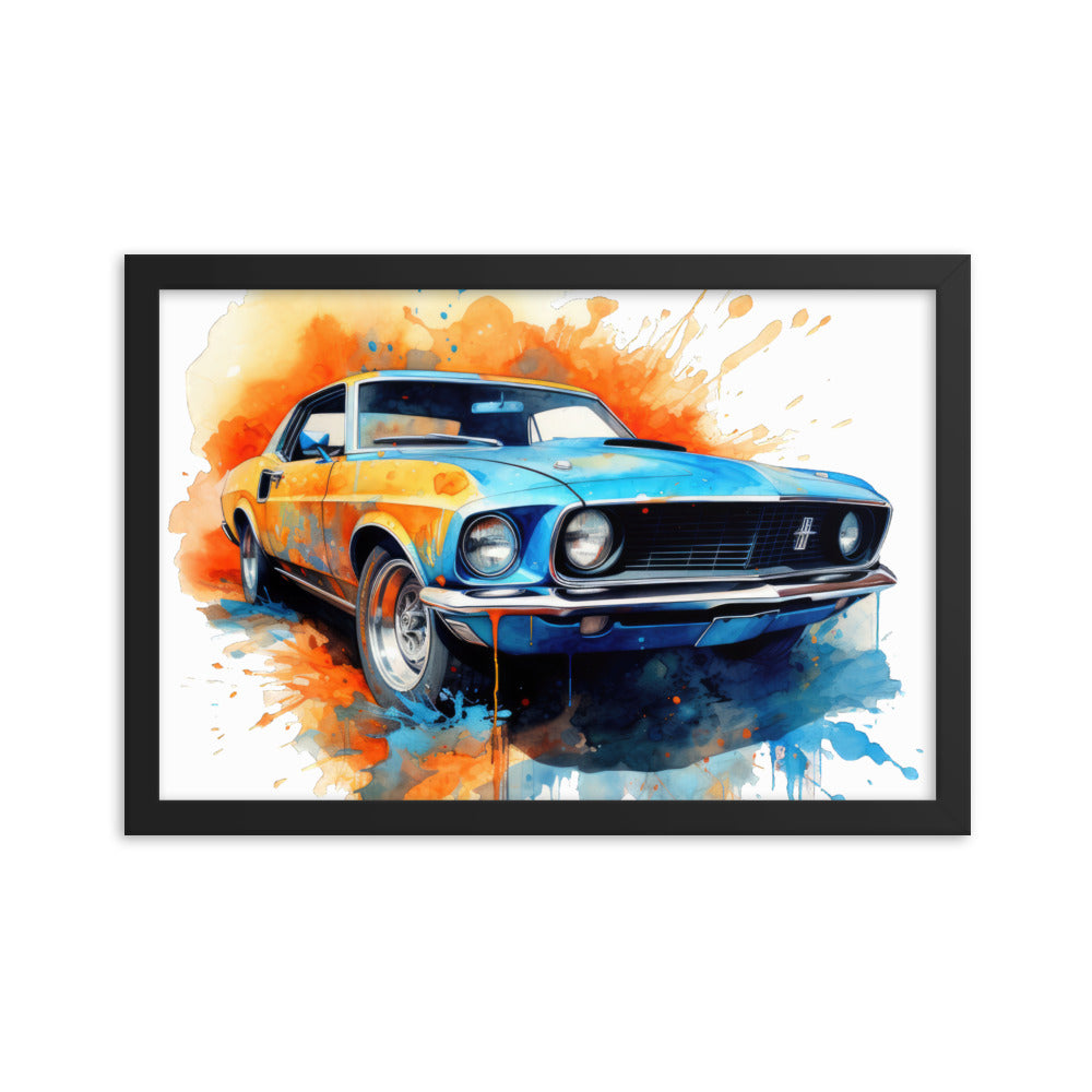 Watercolor Mustang Framed print