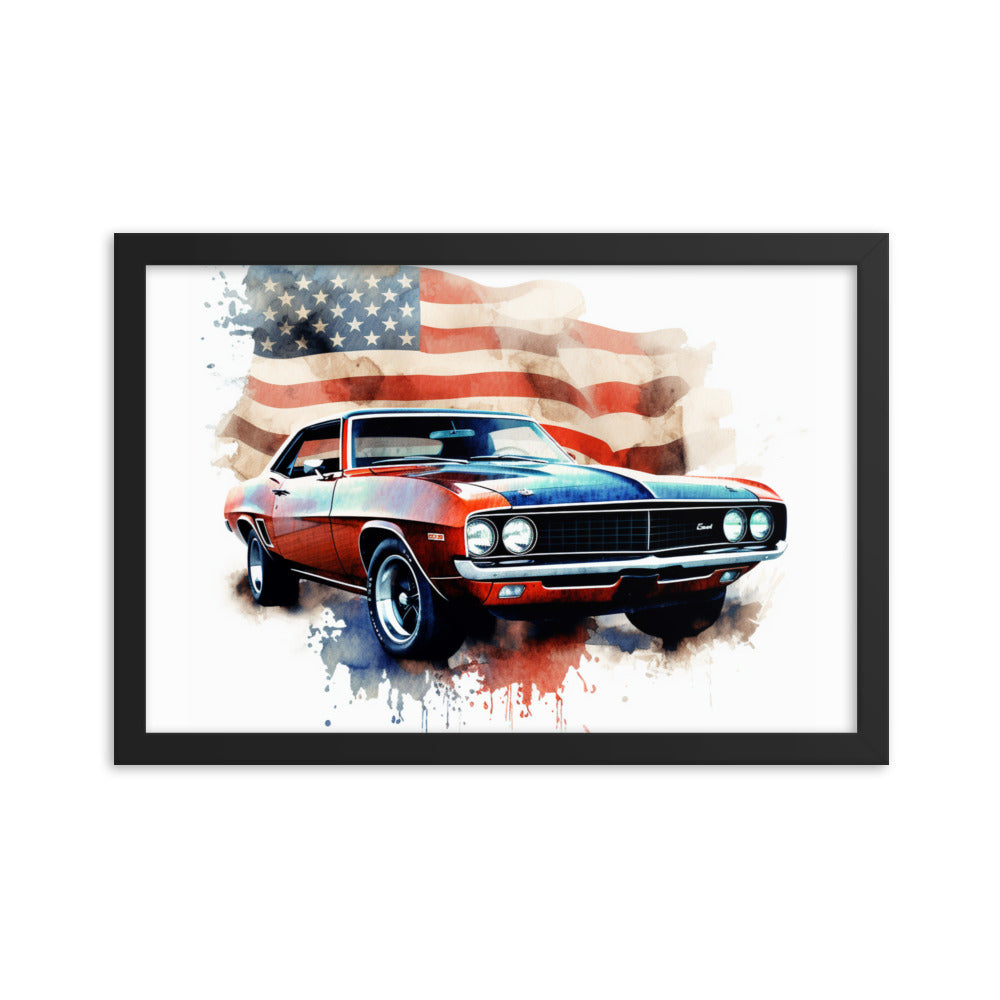 Watercolor Americana Framed poster