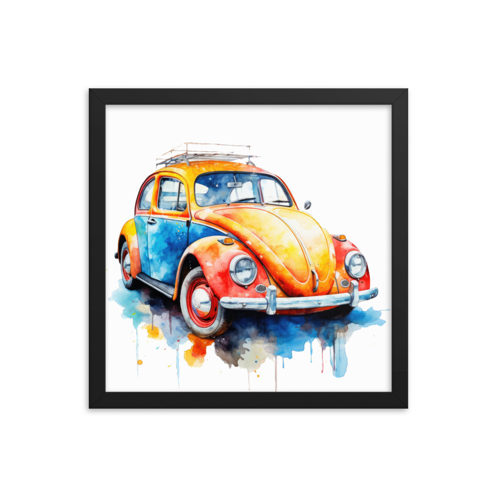 Watercolor Beetle Framed print