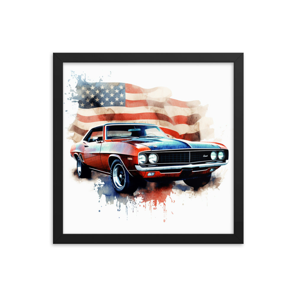 Watercolor Americana Framed poster
