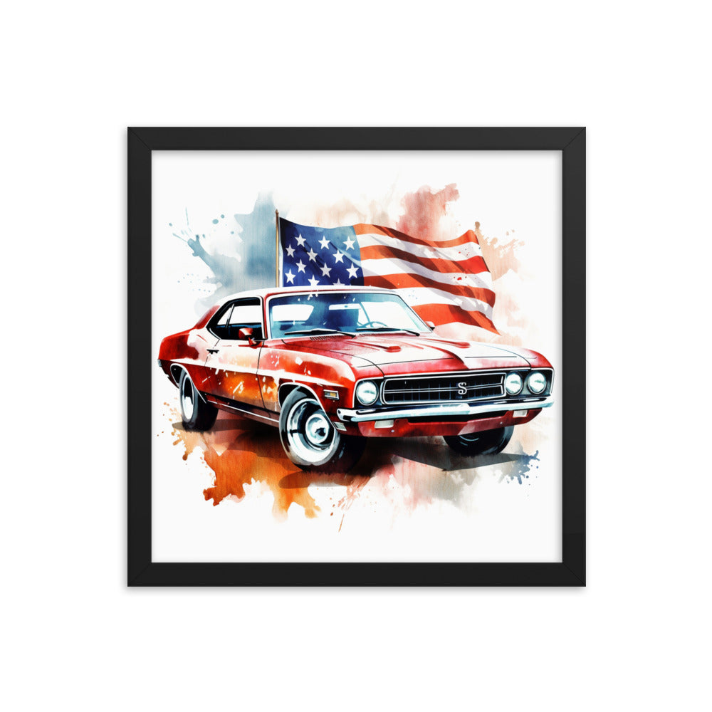 Watercolor American Muscle Framed print