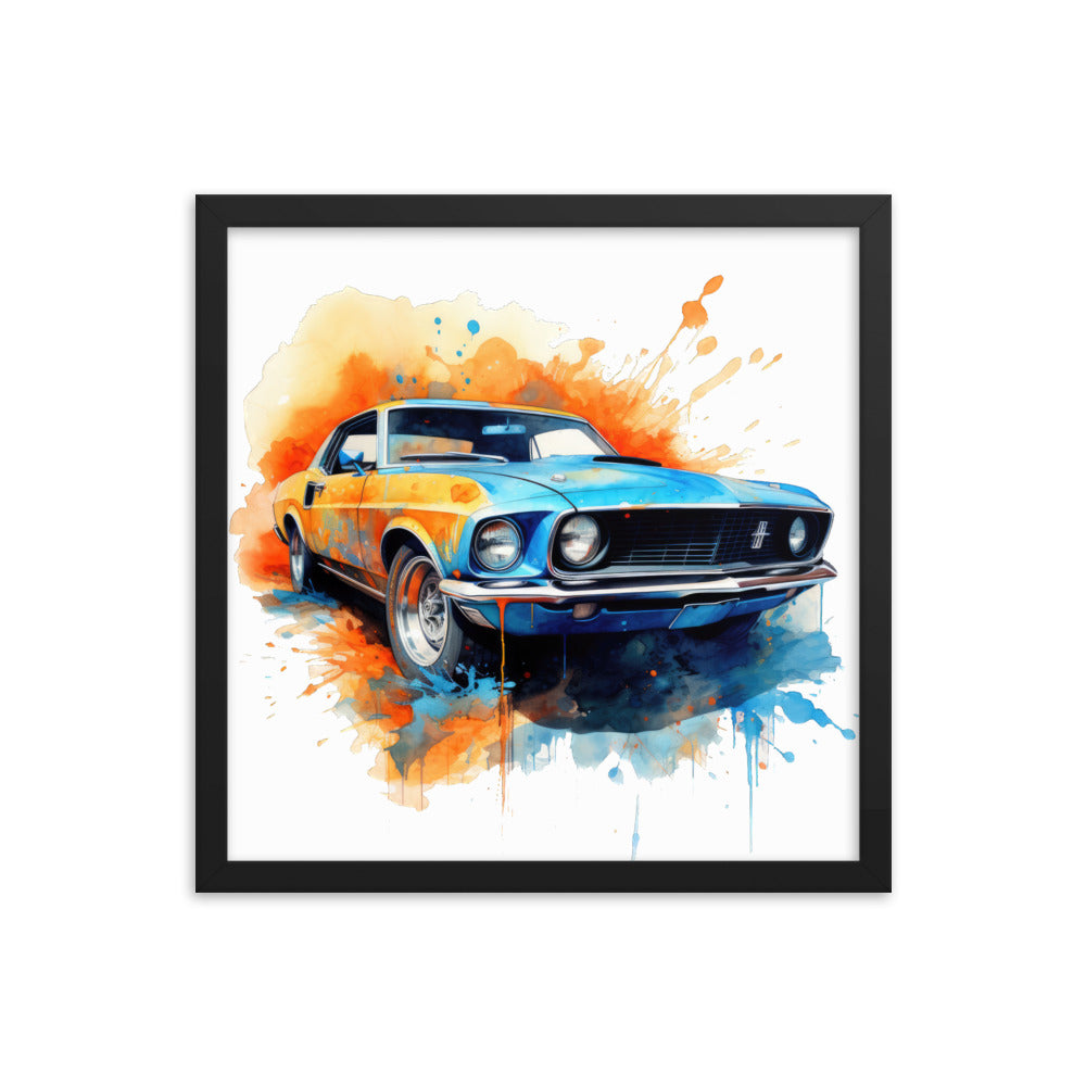 Watercolor Mustang Framed print