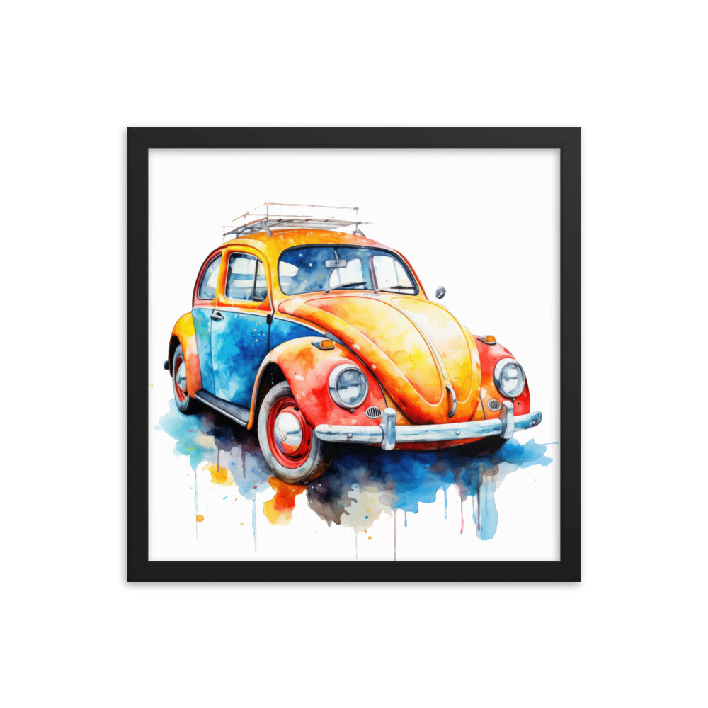 Watercolor Beetle Framed print