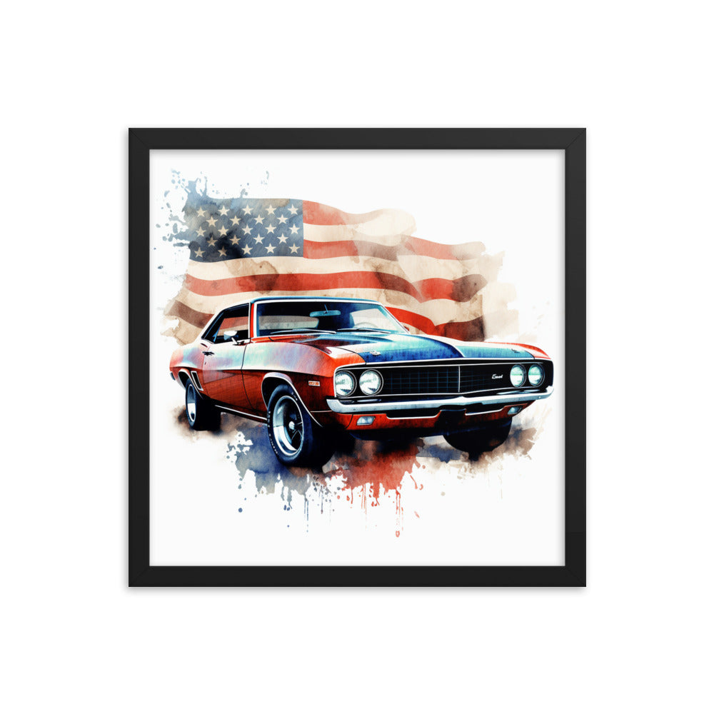 Watercolor Americana Framed poster