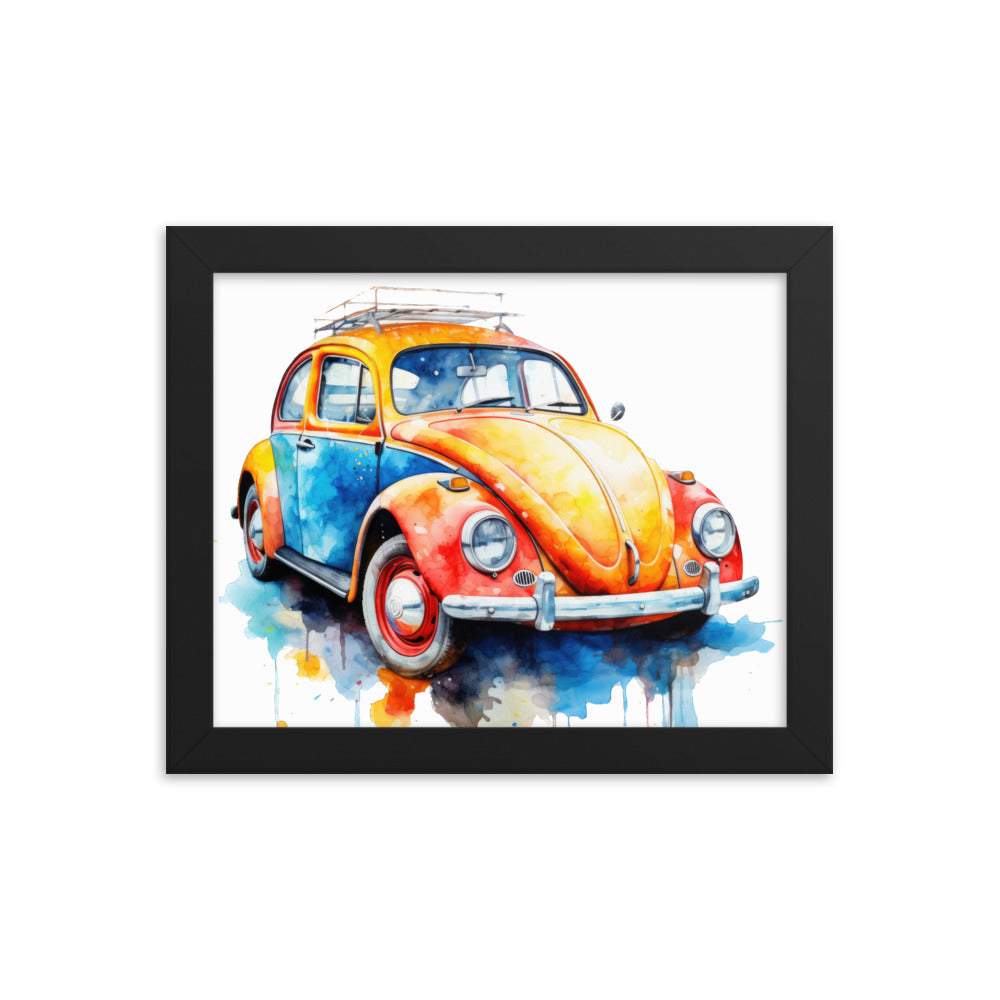 Watercolor Beetle Framed print