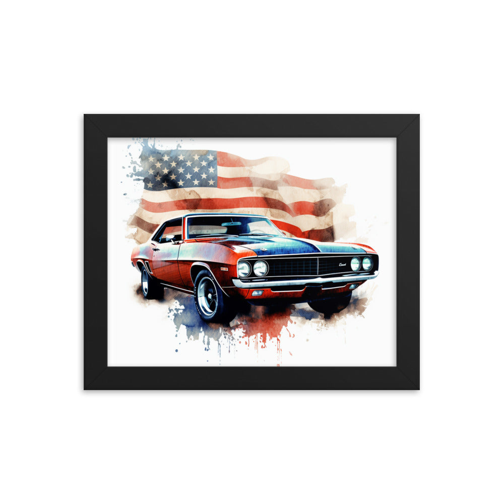 Watercolor Americana Framed poster