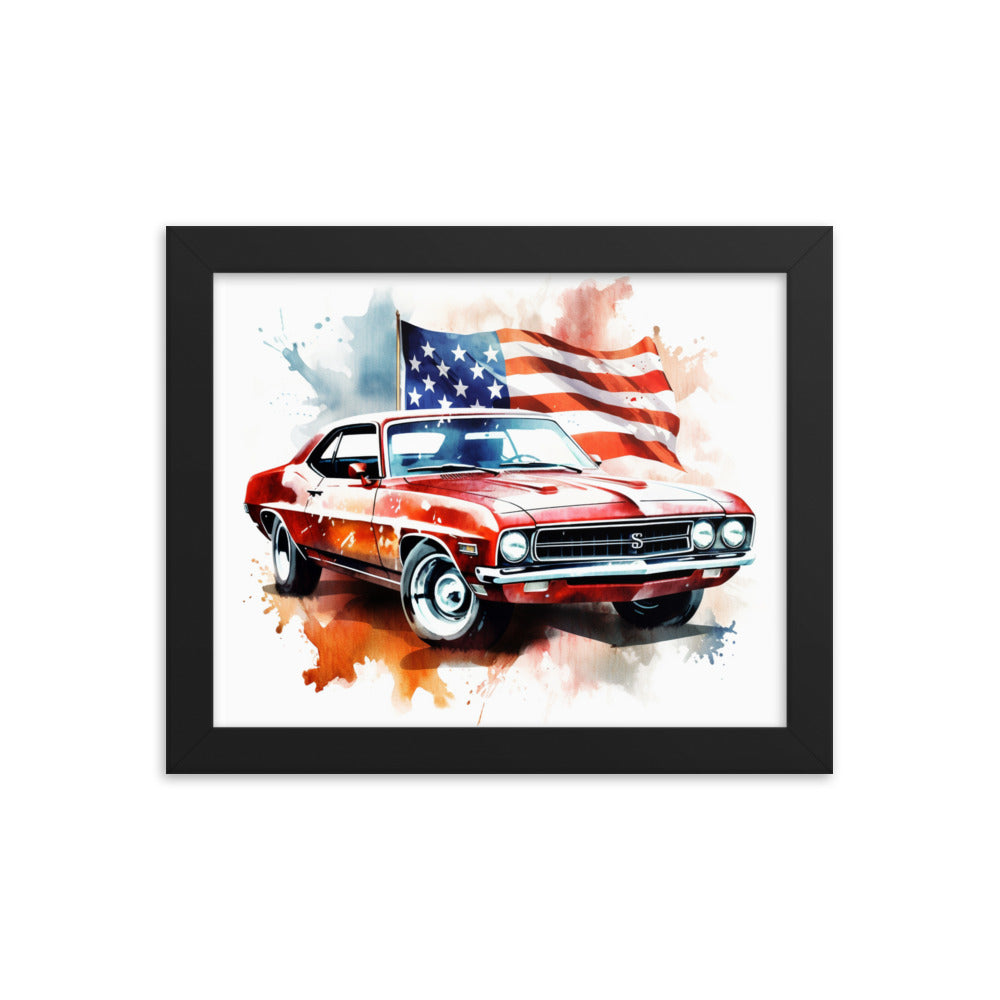 Watercolor American Muscle Framed print