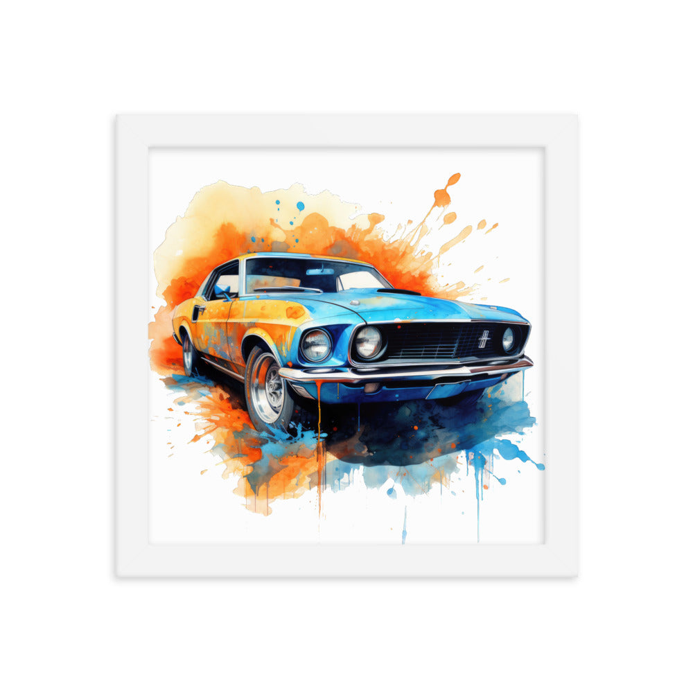Watercolor Mustang Framed print