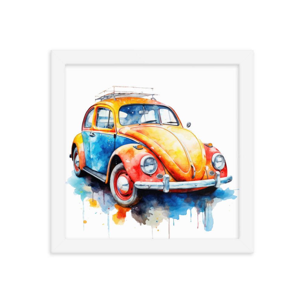 Watercolor Beetle Framed print