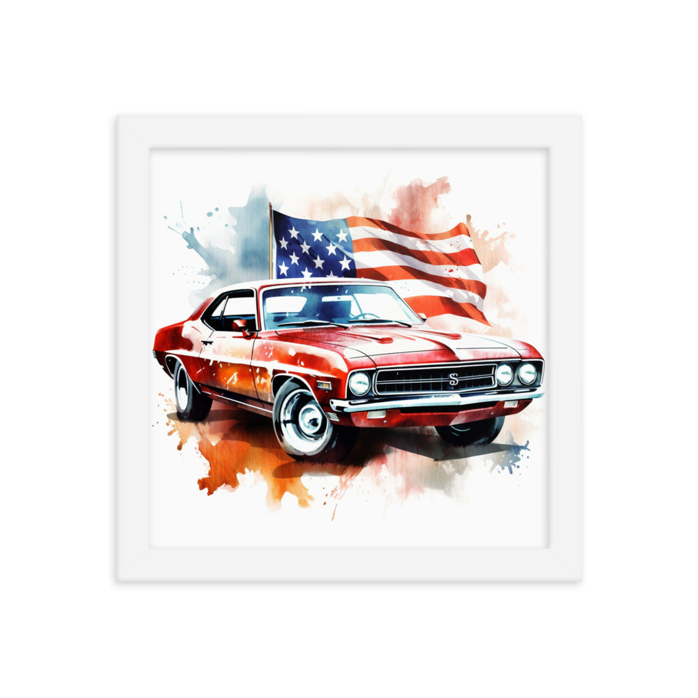 Watercolor American Muscle Framed print