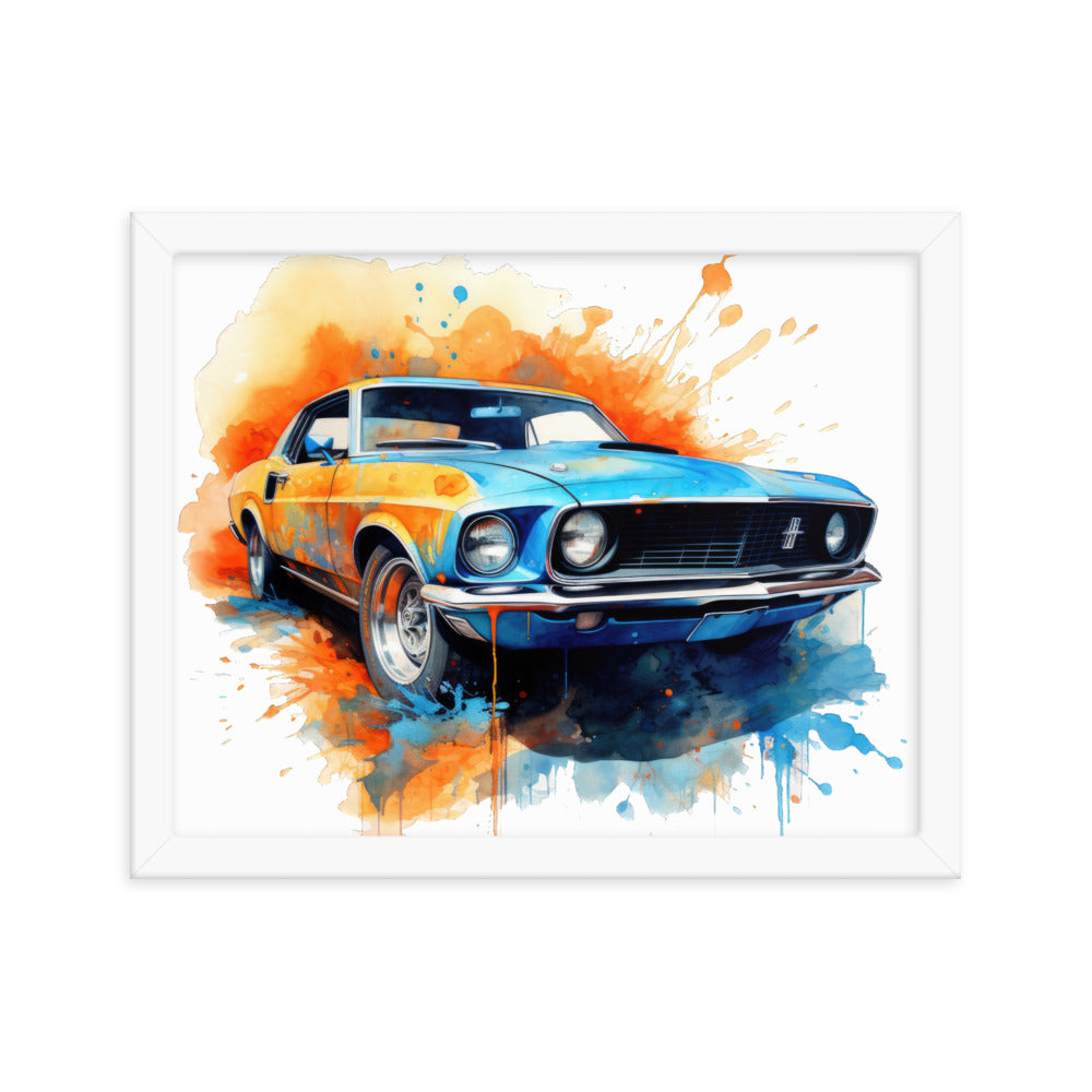 Watercolor Mustang Framed print