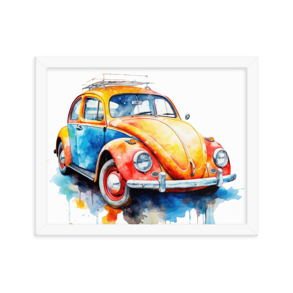 Watercolor Beetle Framed print