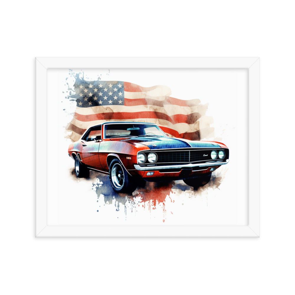 Watercolor Americana Framed poster
