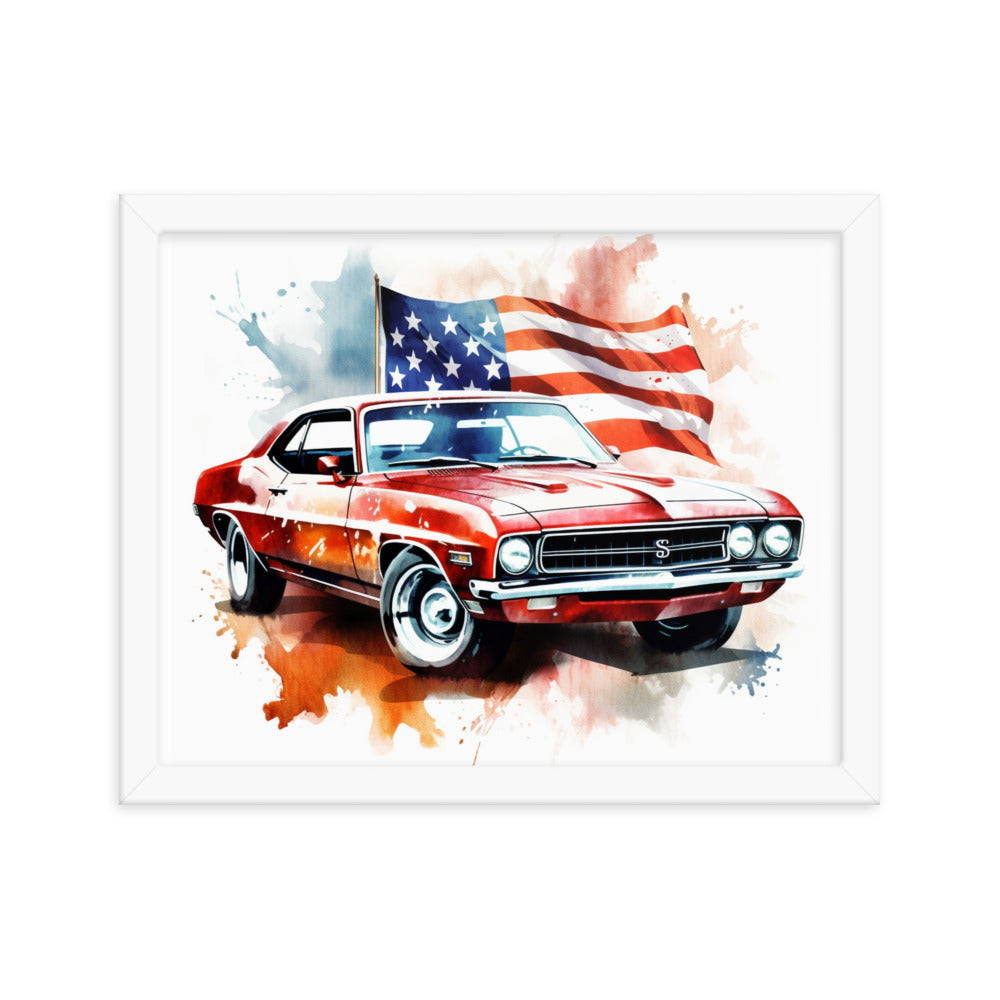 Watercolor American Muscle Framed print