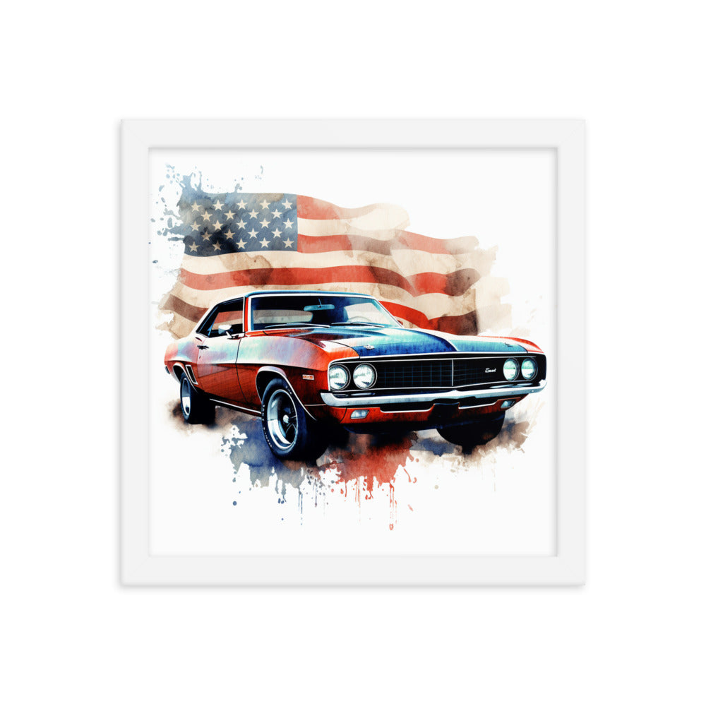 Watercolor Americana Framed poster