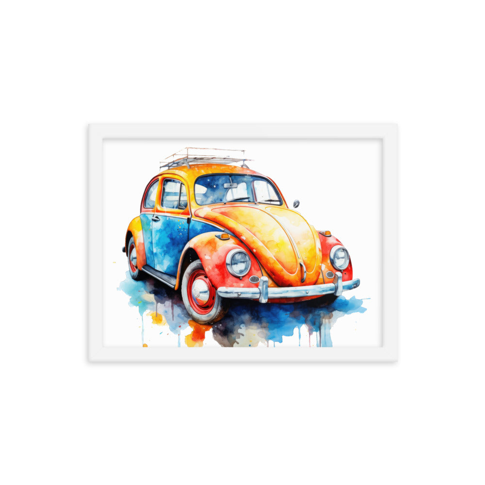 Watercolor Beetle Framed print