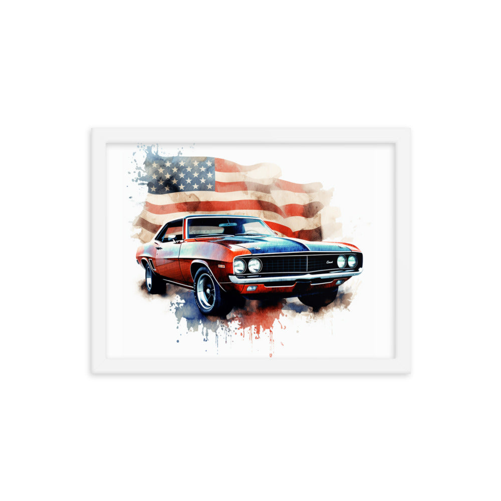 Watercolor Americana Framed poster