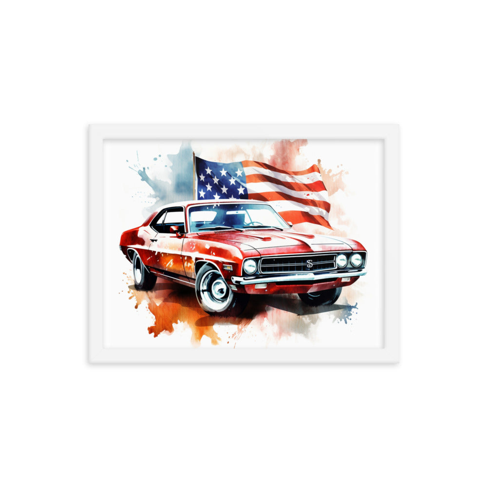 Watercolor American Muscle Framed print