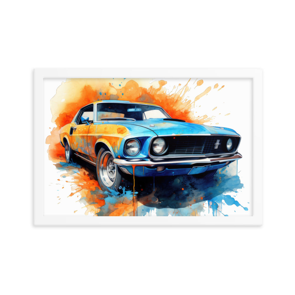 Watercolor Mustang Framed print