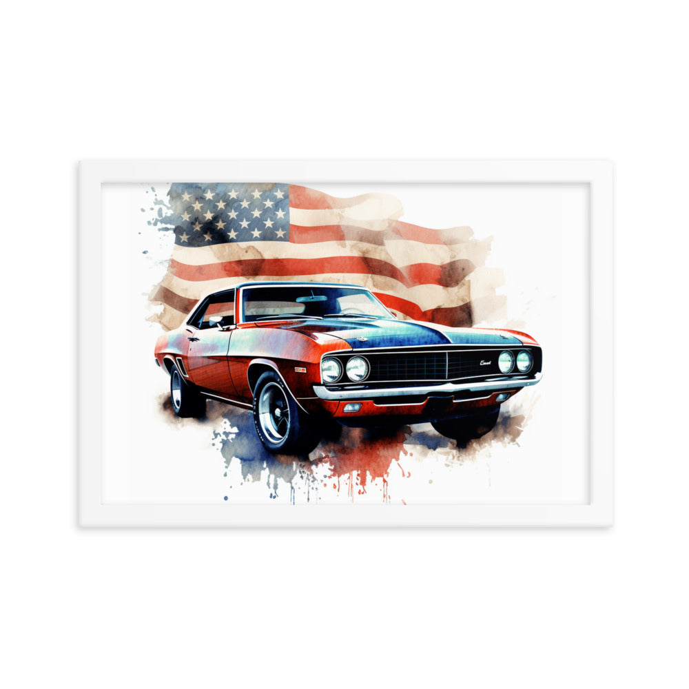 Watercolor Americana Framed poster