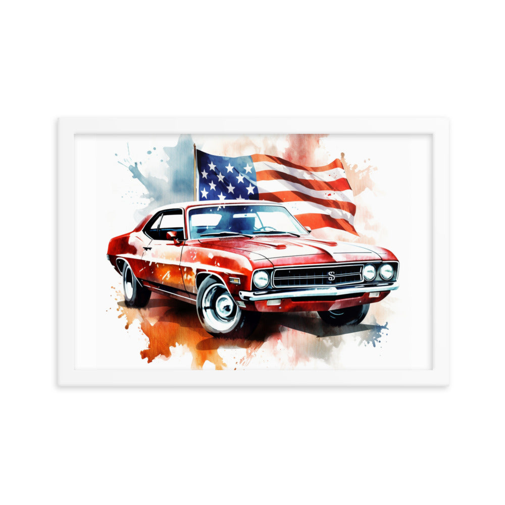 Watercolor American Muscle Framed print