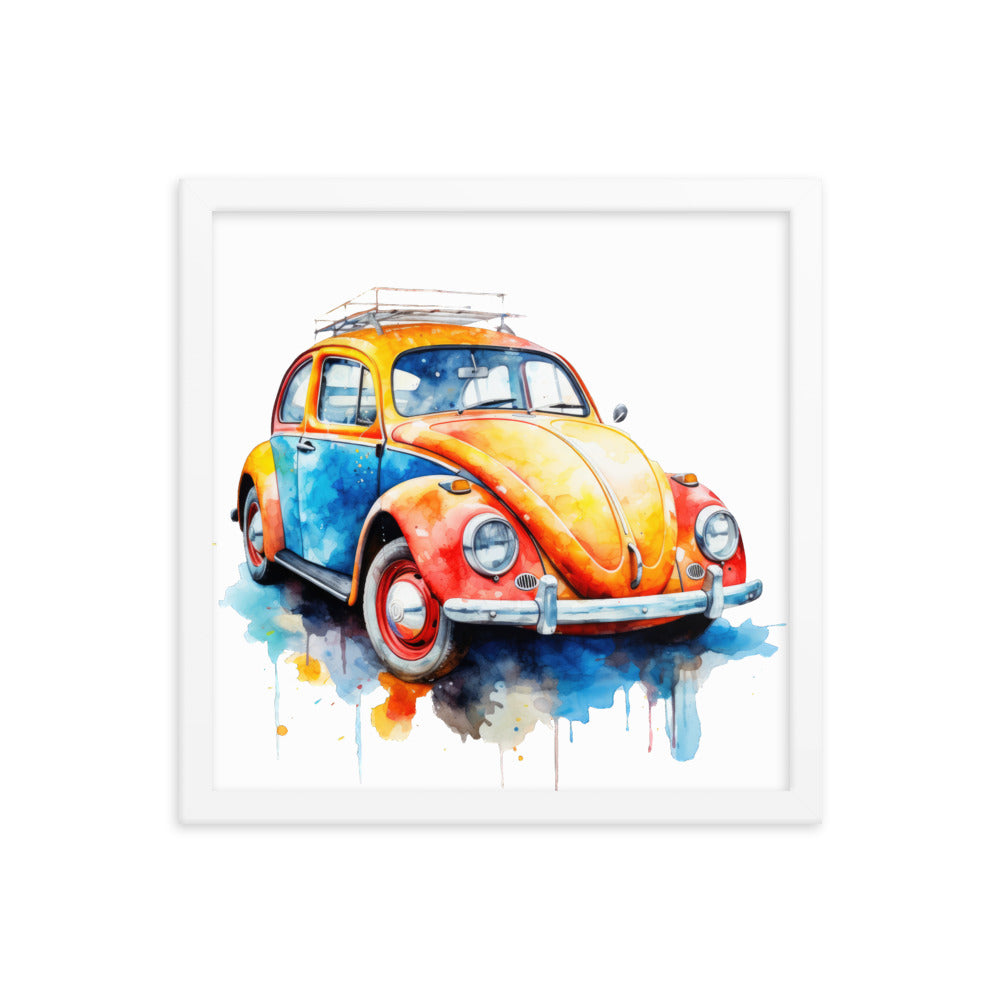 Watercolor Beetle Framed print
