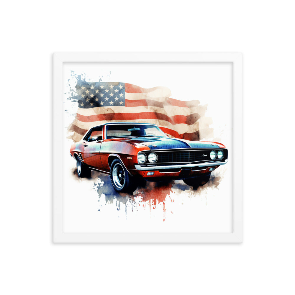 Watercolor Americana Framed poster