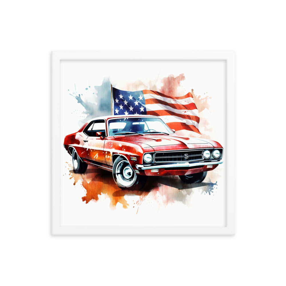Watercolor American Muscle Framed print