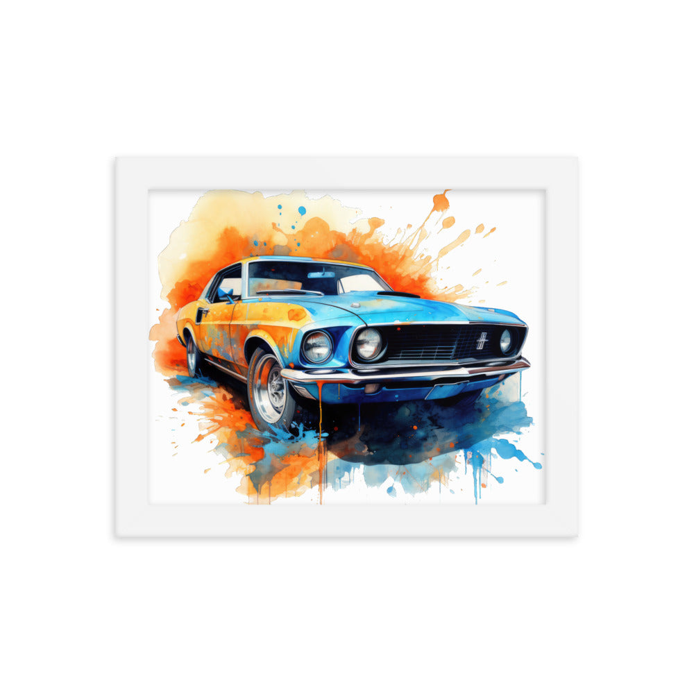 Watercolor Mustang Framed print