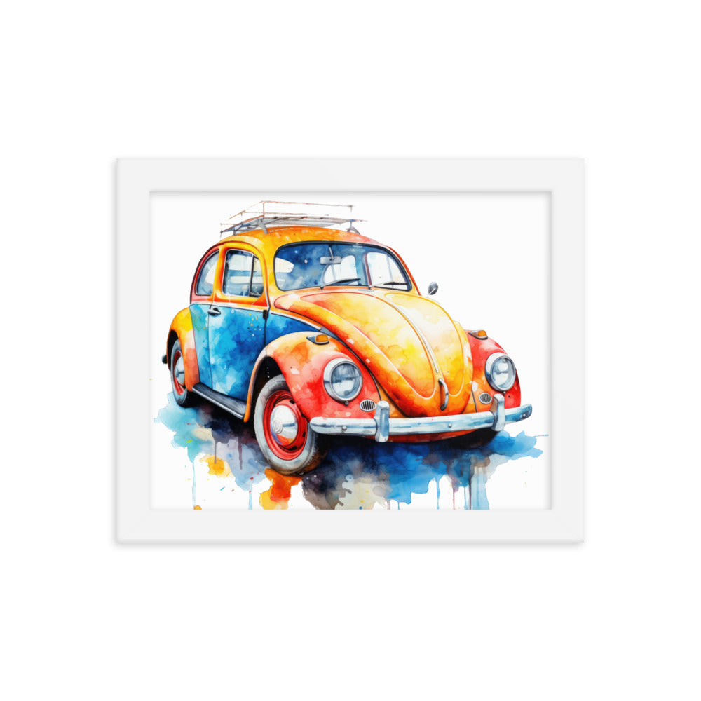 Watercolor Beetle Framed print