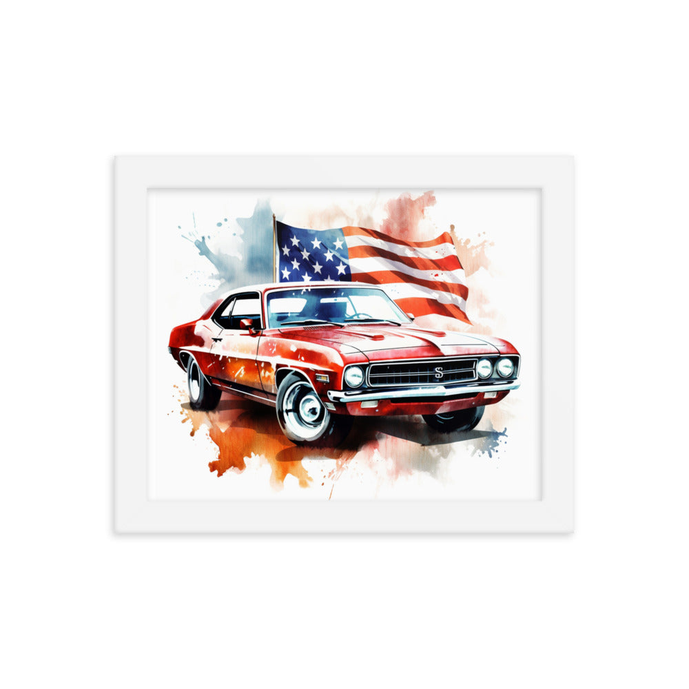 Watercolor American Muscle Framed print