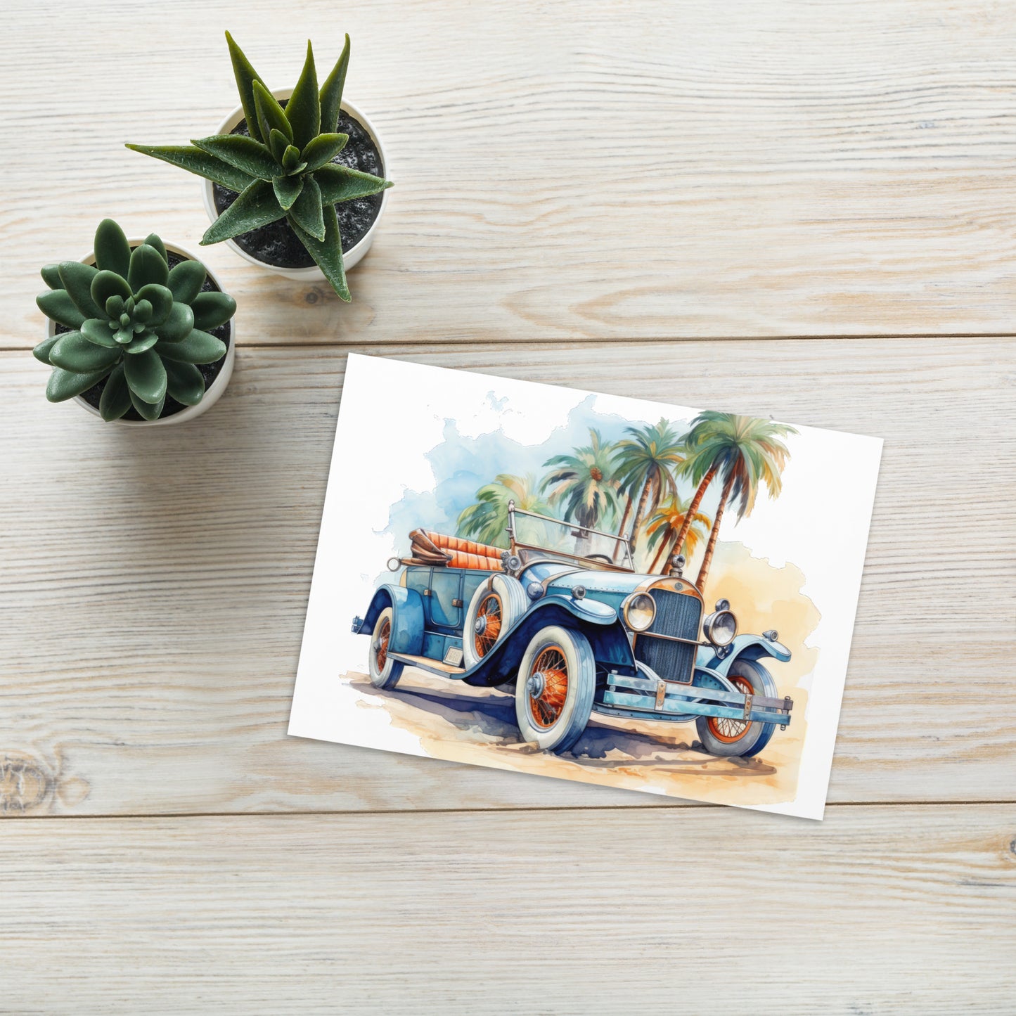 Watercolor 20s Roadster Greeting card