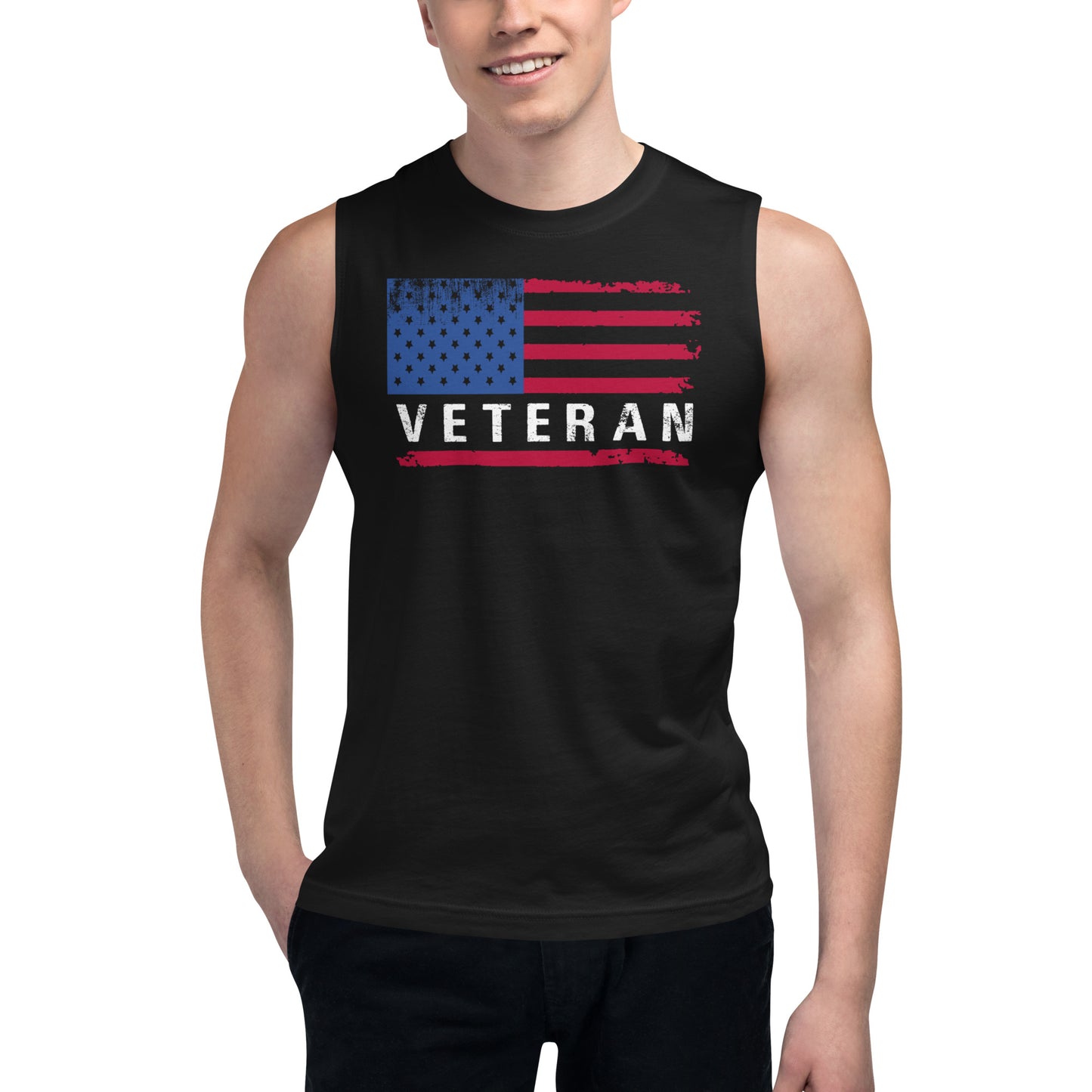 Veteran USA Flag Muscle Shirt