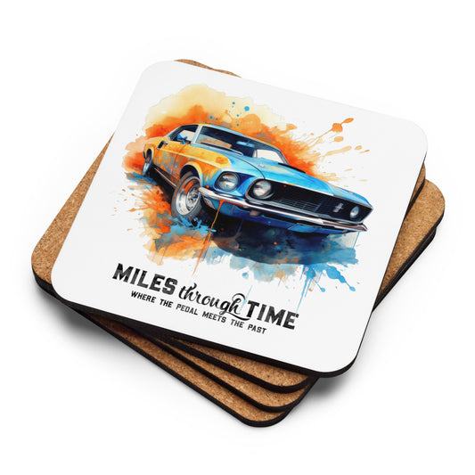 Watercolor Mustang Cork-back coaster