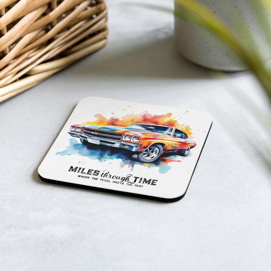 Watercolor Chevelle Cork-back coaster