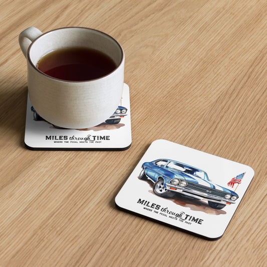 Watercolor American Muscle SS Cork-back coaster