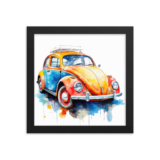 Watercolor Beetle Framed print