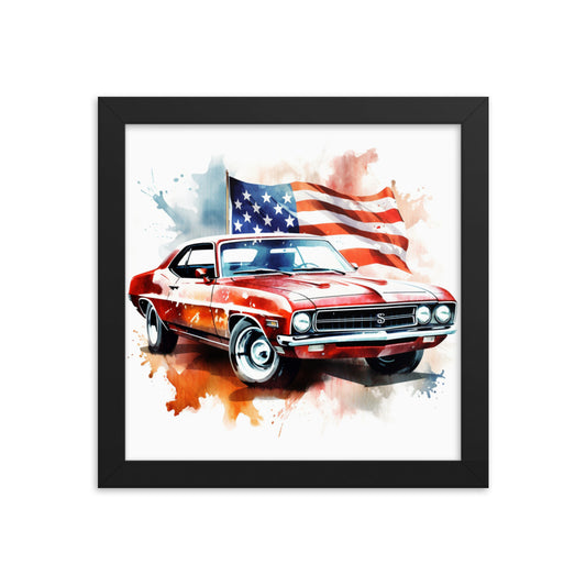 Watercolor American Muscle Framed print