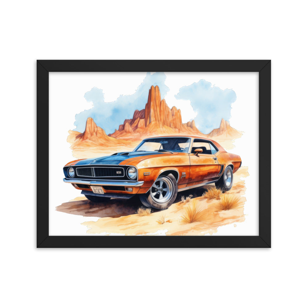 Watercolor American Muscle Framed print