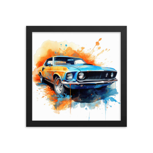 Watercolor Mustang Framed print